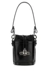 Vivienne Westwood Black Nappa Leather Small Kitty Bucket Bag In Black
