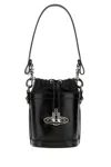 Vivienne Westwood Black Nappa Leather Small Kitty Bucket Bag In Black