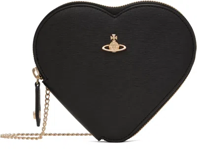 Vivienne Westwood Black New Heart Crossbody Bag In Ss25-n402