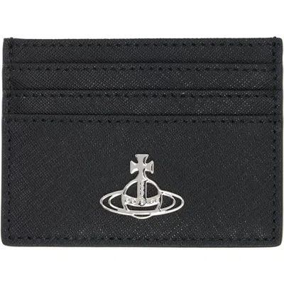 Vivienne Westwood Black Orb Flat Card Holder In N401 Black