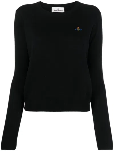 VIVIENNE WESTWOOD BLACK ORB LOGO SWEATER