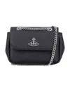 Vivienne Westwood Black Orb-plaque Shoulder Bag In Black