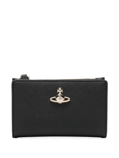 Vivienne Westwood Black Orb Plaque Wallet