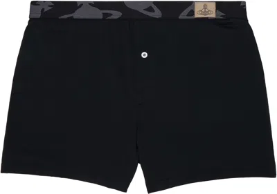 Vivienne Westwood Black Organic Cotton Jersey Boxers In Ss24-n401