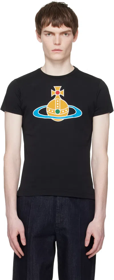 Vivienne Westwood Oversized Cotton Logo Print T-shirt In Black