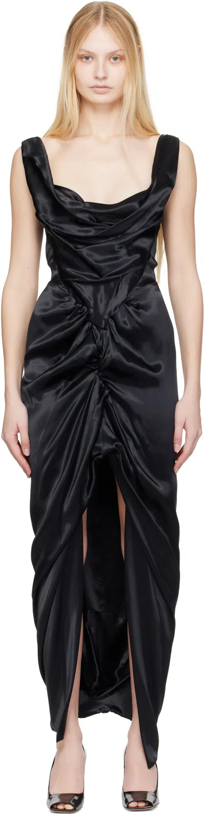 Vivienne Westwood Black Panther Maxi Dress In N401 Black