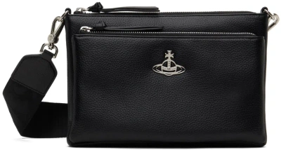 Vivienne Westwood Black Penny Db Pouch Messenger Bag In N403 Black