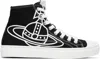 Vivienne Westwood Black Plimsoll High Top Canvas Sneakers In Multi