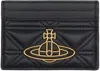 Vivienne Westwood Black Quilted Card Holder In Aw24-n403