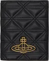 Vivienne Westwood Black Quilted Passport Holder In Aw24-n403
