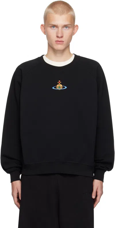 Vivienne Westwood Black Raglan Sweatshirt In Ss24-n401