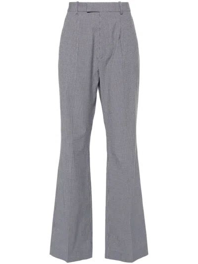 Vivienne Westwood Gingham-pattern Flared Trousers In Grau