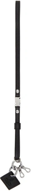 Vivienne Westwood Black Re-vegan Lanyard Tag Keychain In N403 Black