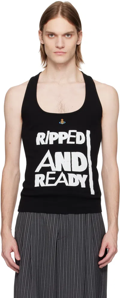 Vivienne Westwood Black 'ripped & Ready' Tank Top In Ss25-n401
