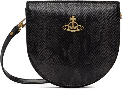 Vivienne Westwood Black Saddle Crossbody Bag In Aw24-n203