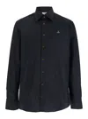 Vivienne Westwood Logo Embroidery Cotton Poplin Shirt In Black