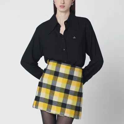 Vivienne Westwood Shirt Featuring Oversized Collar And Long Sleeves In Black