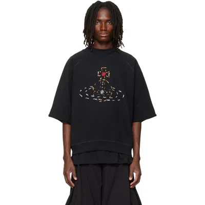 Vivienne Westwood Short Sleeve Raglan Sweatshirt In Black