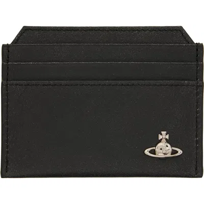 Vivienne Westwood Black Slim Card Holder In Aw26-p410 Off Black