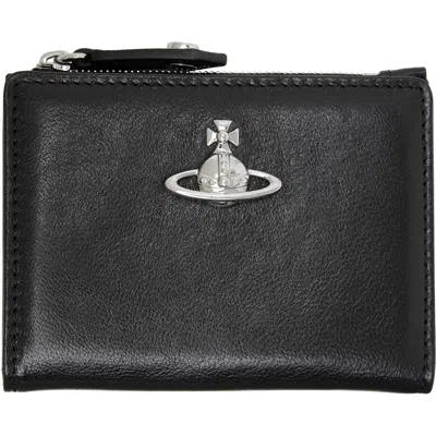 Vivienne Westwood Black Slim Flap Card Holder In Aw26-n401 Black