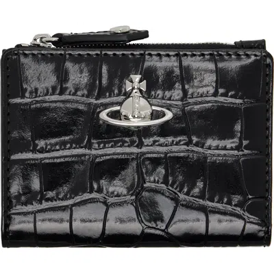 Vivienne Westwood Black Slim Flap Card Holder In Ss26-n401 Black