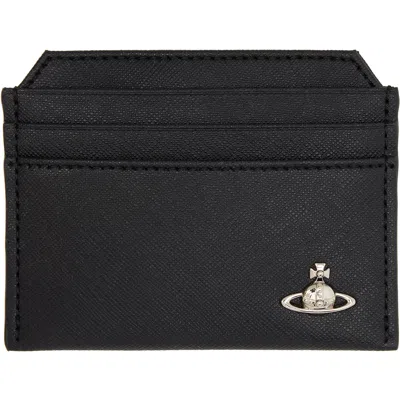 Vivienne Westwood Black Slim Orb Card Holder In Ss26-n401 Black