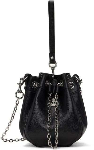 Vivienne Westwood Black Small Chrissy Bucket Bag In N403 Black