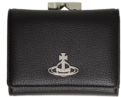 Vivienne Westwood Black Small Frame Wallet In Aw24-n403