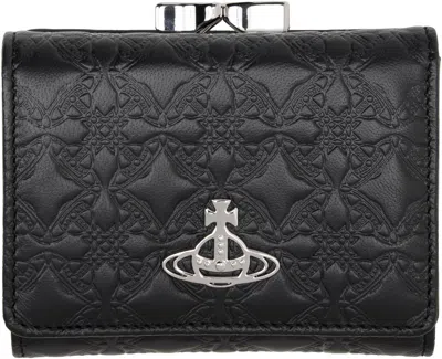 Vivienne Westwood Black Small Frame Wallet In Ss25-n403