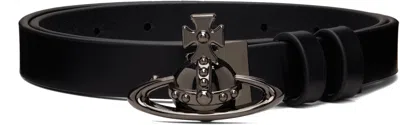 Vivienne Westwood Black Small Orb Buckle Belt