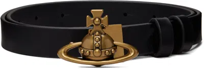 Vivienne Westwood Black Small Orb Buckle Belt