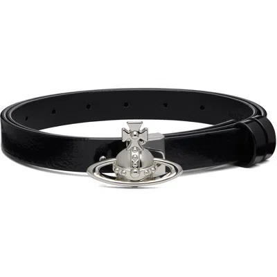Vivienne Westwood ブラック Small Orb バックルベルト In Black