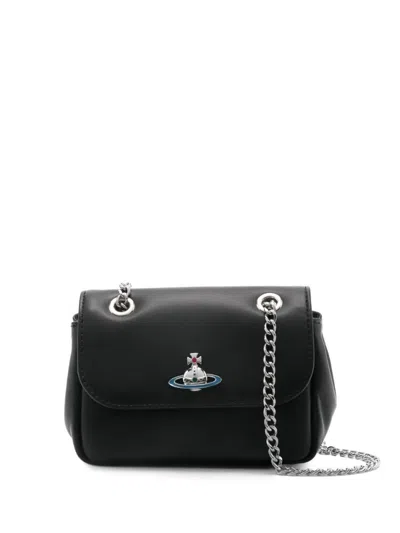 Vivienne Westwood Black Small Orb-plaque Crossbody Bag