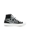 Vivienne Westwood Black Plimsoll High Top Canvas Sneakers