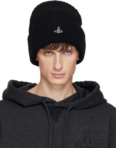 Vivienne Westwood Black Sporty Beanie
