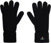 Vivienne Westwood Black Sporty Gloves In N401 Black