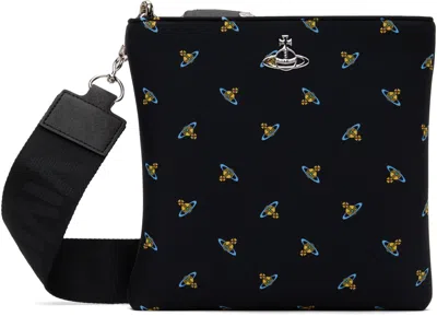 Vivienne Westwood Black Squire Square Crossbody Pouch In Aw24-n303