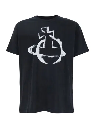 Vivienne Westwood Black Stencil Orb Classic T-shirt