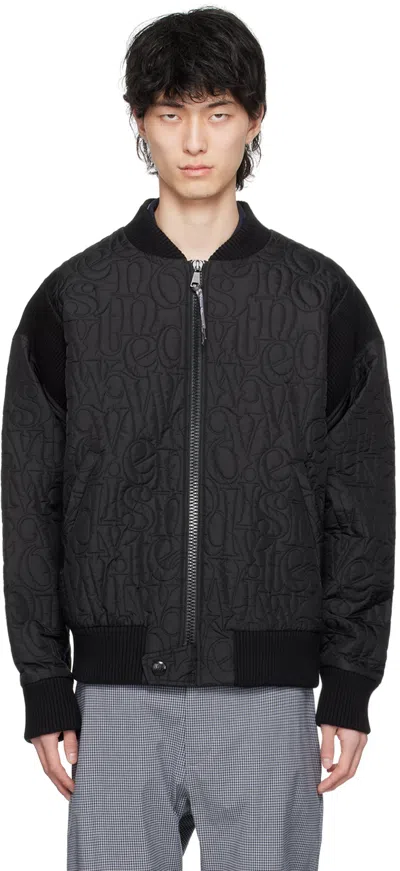Vivienne Westwood Black Stripped Cyclist Bomber Jacket In 233-w00ps-n401pi