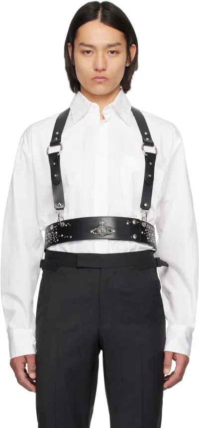 Vivienne Westwood Black Studs Harness Belt In Aw24-n402