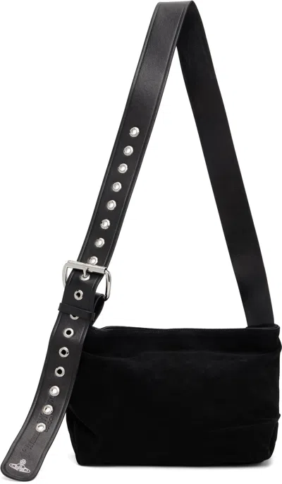 Vivienne Westwood Black Suede Maxime Small Crossbody Bag