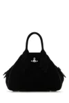 Vivienne Westwood Structured Pebbled Texture Shoulder Bag With Dual Handles In Black