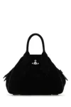 Vivienne Westwood Structured Pebbled Texture Shoulder Bag With Dual Handles In Black