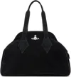 Vivienne Westwood Black Suede Yasmine Large Tote In Black