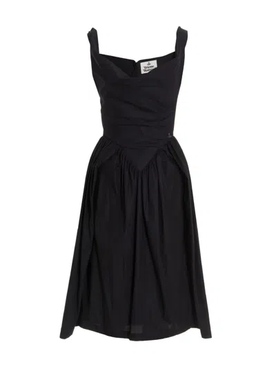 Vivienne Westwood Asymmetrical Midi Dress In Black