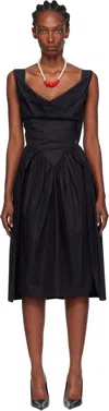 Vivienne Westwood Orb Embroidered Sleeveless Midi Dress In Black