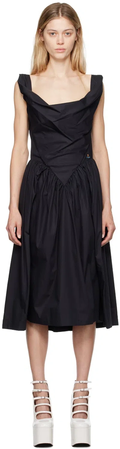 Vivienne Westwood Black Sunday Midi Dress In N401 Black