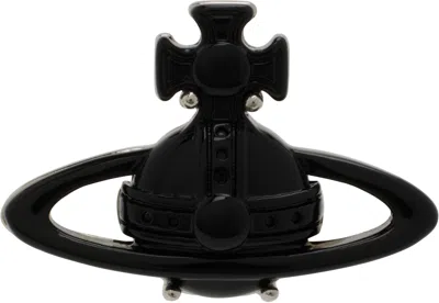 Vivienne Westwood Black Suzon Single Stud Earring In Nano Black