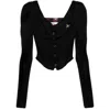 Vivienne Westwood Mens Black Bea Corset Cotton And Cashmere-blend Cardigan