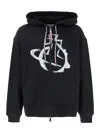 Vivienne Westwood Black Sweatshirt With Drawstring Hood And Maxi Orb Logo On The Front In Black